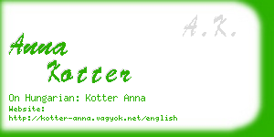 anna kotter business card